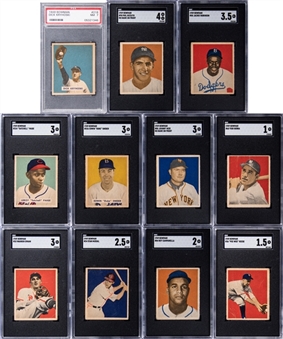 1949 Bowman Baseball Complete Set (240) – Featuring Eleven Graded Examples Including Jackie Robinson, Yogi Berra and Stan Musial